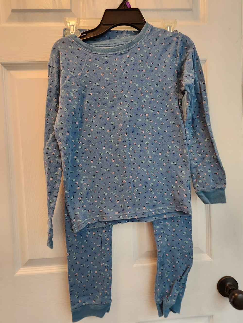 Carters Blue Floral Kids Pajama Set - Long Sleeve Top & Pants